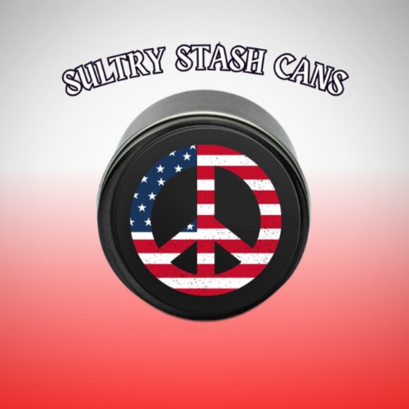 USA PEACE SIGN STASH JAR - Picture 3 of 5